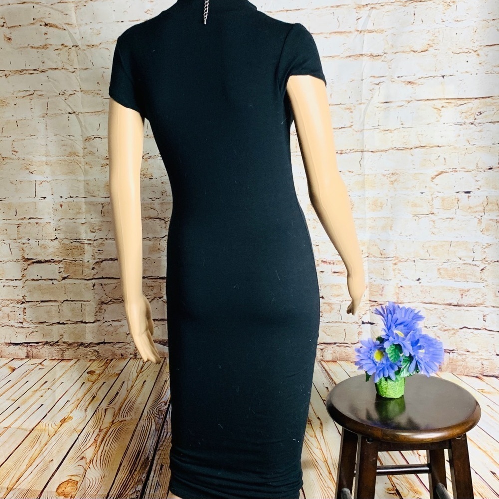 Black Bead Bodycon Little Black Dress - Picture 3 of 7